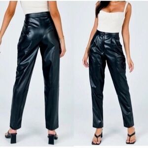 PRINCESS POLLY Love Club Vegan Faux Leather Pants Black Size 4